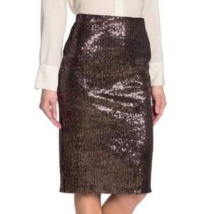Everleigh gold sequin midi velvet skirt